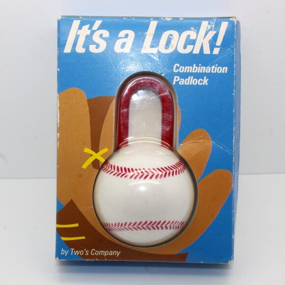Vintage Baseball It's A LOCK Combination Padlock #1203 by Two's Company NEW - Picture 1 of 4